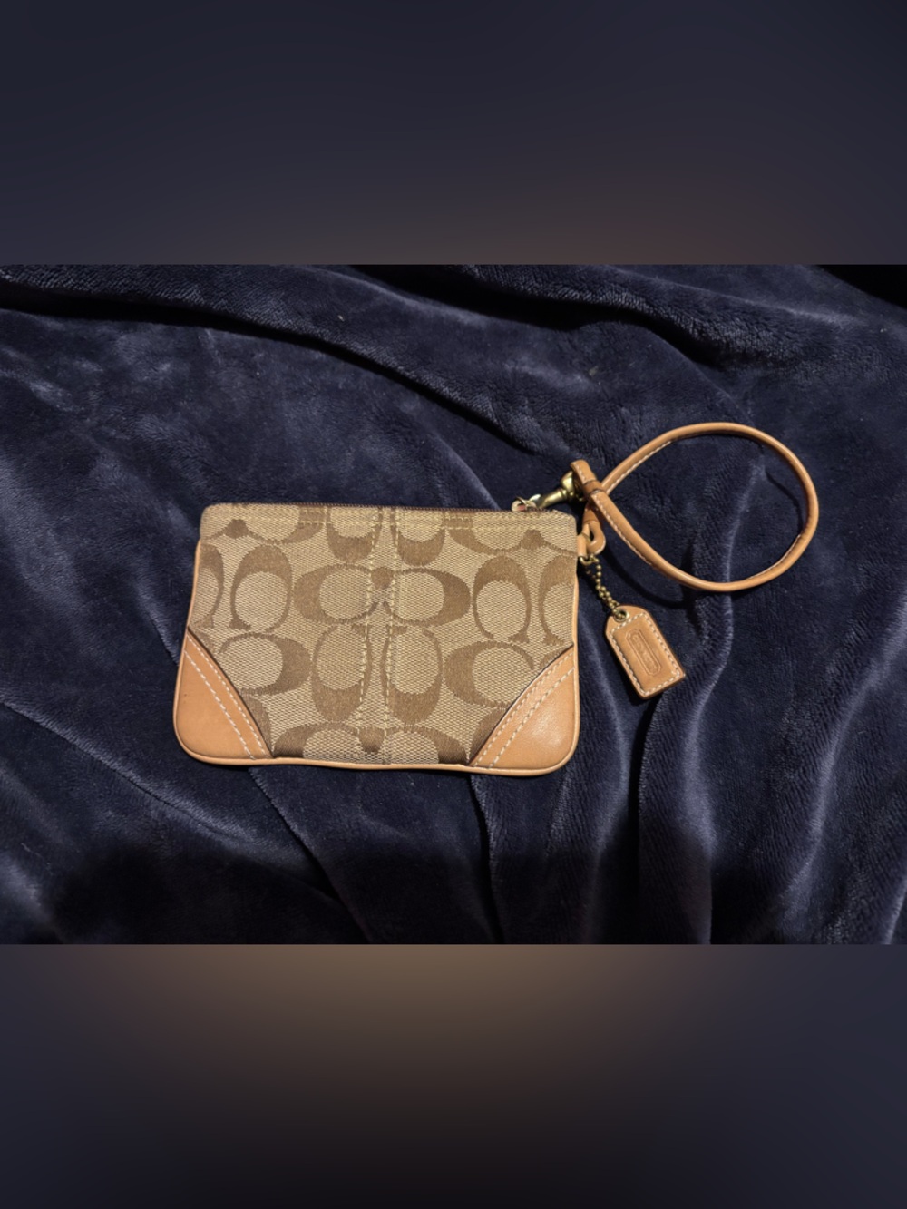 Coach Tan/Khaki Signature Canvas Wristlet